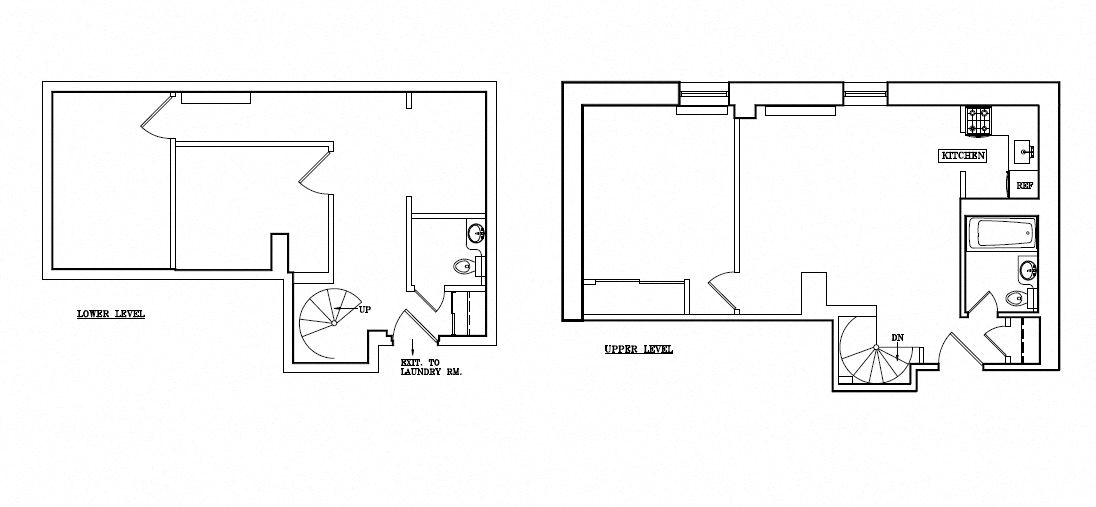 Floor plan for 2 beds, 1.5 baths
